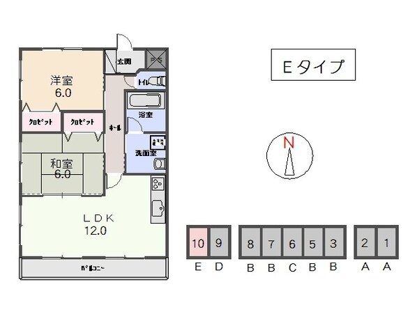 竹屋台ハウス３の物件間取画像